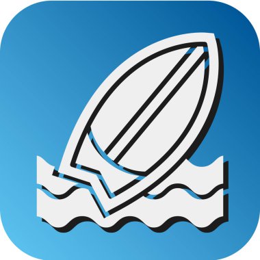 Kişisel ve ticari kullanım için Sörf Vektörü Glyph Gradyan Arkaplan Simgesi