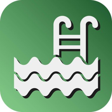 Kişisel ve Ticari Kullanım İçin Yüzme Havuzu Vektörü Gradyan Arkaplan Simgesi