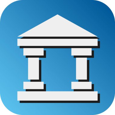 Kişisel ve Ticari Kullanım için Banka Vektörü Glyph Gradyan Arkaplan Simgesi
