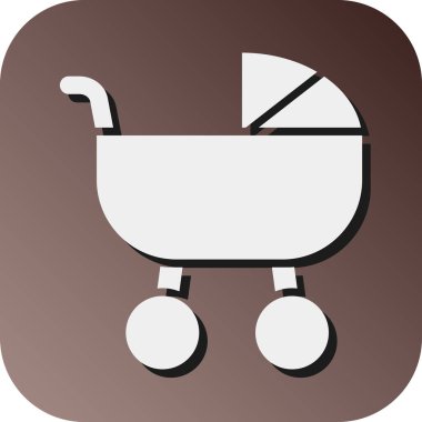 Kişisel ve ticari kullanım için Bebek Arabası Vektörü Glyph Gradyan Arkaplan Simgesi