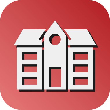 Kişisel ve Ticari Kullanım İçin Okul Vektörü Glyph Gradyan Arkaplan Simgesi