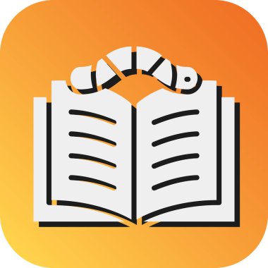 Kişisel ve Ticari Kullanım İçin Kitap Kurdu Vektörü Glyph Gradyan Arkaplan Simgesi