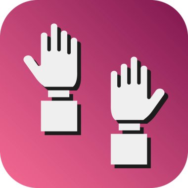 Kişisel ve ticari kullanım için El Vektörü Glyph Gradyan Arkaplan Simgesini Yükselt