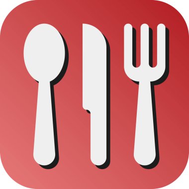 Kişisel ve ticari kullanım için Çatal bıçak vektörü Glyph Gradyan Arkaplan Simgesi