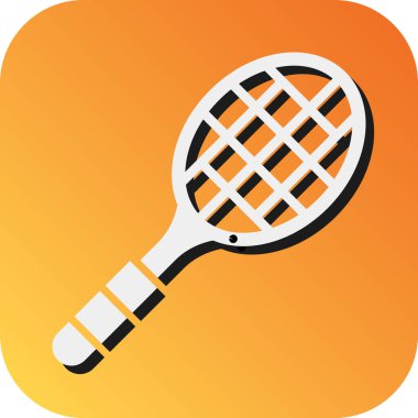 Kişisel ve Ticari Kullanım İçin Tenis Raket Vektörü Glyph Gradyan Arkaplan Simgesi