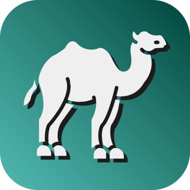 Kişisel ve ticari kullanım için Deve Vektörü Glyph Gradyan Arkaplan Simgesi