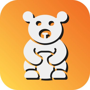 Kişisel ve ticari kullanım için Teddy Bear Vektör Gradyan Arkaplan Simgesi