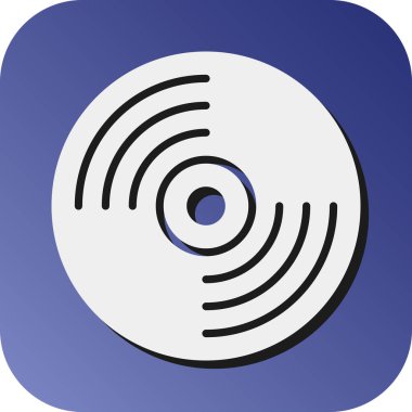 Kişisel ve ticari kullanım için Vinil Kayıt Vektörü Glyph Gradyan Arkaplan Simgesi