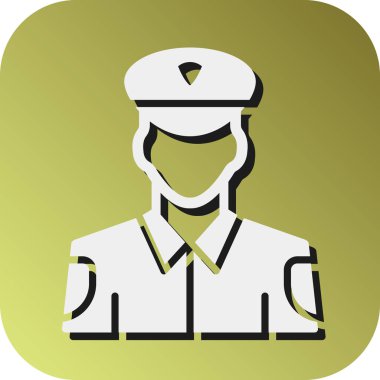 Kişisel ve ticari kullanım için Polis Vektörü Glyph Gradyan Arkaplan Simgesi