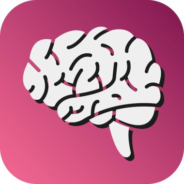 Kişisel ve ticari kullanım için Beyin Vektörü Glyph Gradyan Arkaplan Simgesi