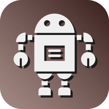 Kişisel ve Ticari Kullanım İçin Robot Vektör Glyph Gradyan Arkaplan Simgesi