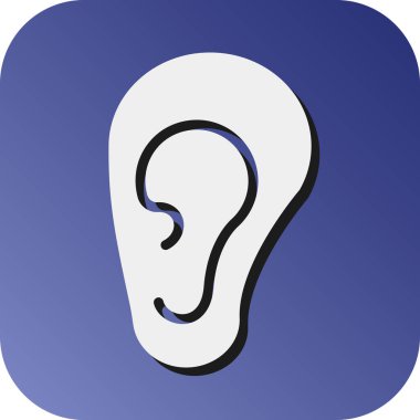 Kişisel ve ticari kullanım için Kulak Vektörü Kabartma Gradyan Arkaplan Simgesi