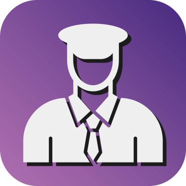 Kişisel ve Ticari Kullanım İçin Şoför Vektörü Glyph Gradyan Arkaplan Simgesi