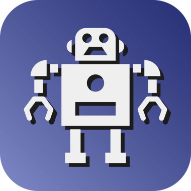 Kişisel ve Ticari Kullanım İçin Robot Vektör Glyph Gradyan Arkaplan Simgesi