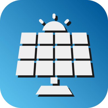 Kişisel ve ticari kullanım için Güneş Paneli Vektörü Gradyan Arkaplan Simgesi