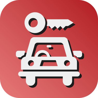 Kişisel ve ticari kullanım için Araba Kiralama Vektörü Glyph Gradyan Arkaplan Simgesi