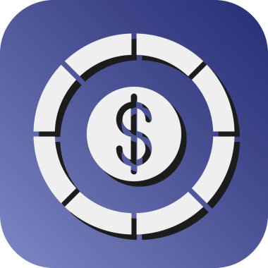 Kişisel ve ticari kullanım için Dolar Vektörü Glyph Gradyan Arkaplan Simgesi