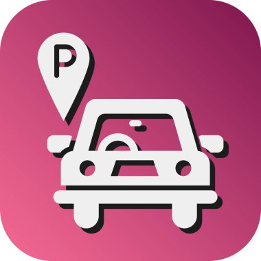 Kişisel ve Ticari Kullanım İçin Otopark Vektörü Glyph Gradyan Arkaplan Simgesi