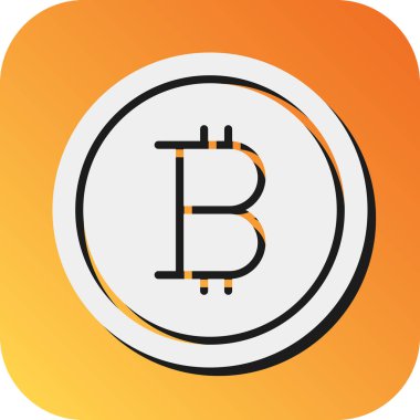 Kişisel ve ticari kullanım için Bitcoin Vektör Gradyan Arkaplan Simgesi