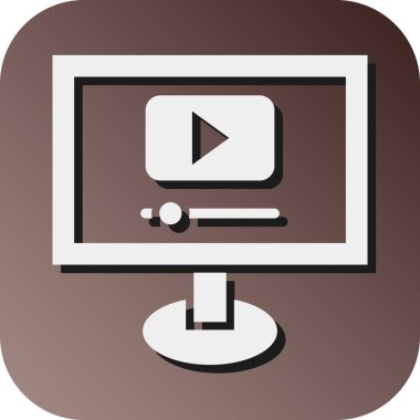 Kişisel ve Ticari Kullanım İçin Video Akımı Vektörü Glyph Gradyan Arkaplan Simgesi