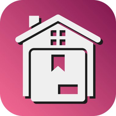 Kişisel ve ticari kullanım için Ev Teslim Vektörü Glyph Gradyan Arkaplan Simgesi