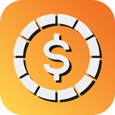 Kişisel ve ticari kullanım için Madeni Para Vektörü Glyph Gradyan Arkaplan Simgesi