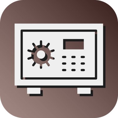 Kişisel ve Ticari Kullanım İçin Güvenlik Kutusu Vektörü Glyph Gradyan Arkaplan Simgesi