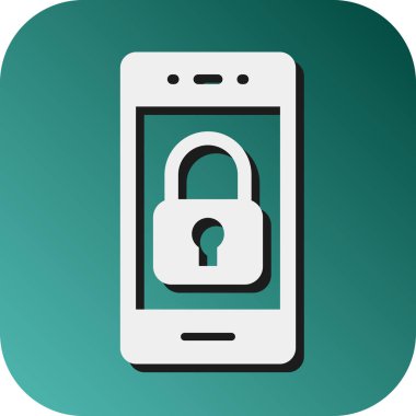 Kişisel ve Ticari Kullanım İçin Güvenlik Vektörü Glyph Gradyan Arkaplan Simgesi