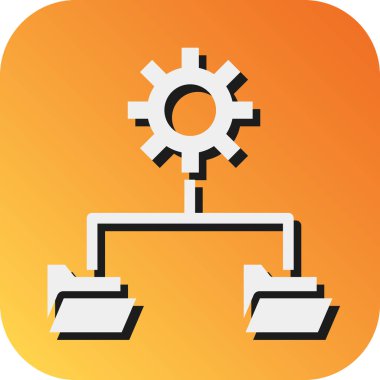 Kişisel ve Ticari Kullanım için Dosya Yönetimi Vektörü Glyph Gradyan Arkaplan Simgesi