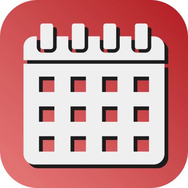 Kişisel ve ticari kullanım için Takvim Vektörü Glyph Gradyan Arkaplan Simgesi