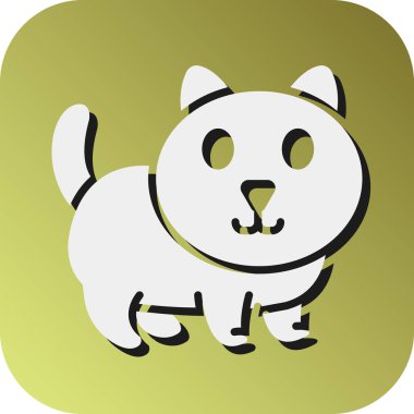 Kişisel ve ticari kullanım için Kedi Vektörü Kabartma Gradyan Arkaplan Simgesi