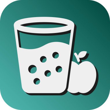 Kişisel ve ticari kullanım için Apple Juice Vector Glyph Gradyan Arkaplan Simgesi