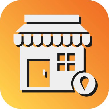 Kişisel ve Ticari Kullanım İçin Mağaza Vektörü Glyph Gradyan Arkaplan Simgesi