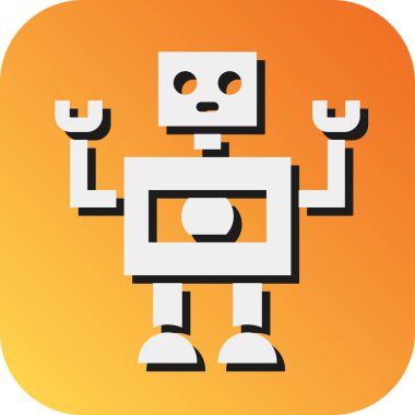 Kişisel ve Ticari Kullanım İçin Robot Vektör Glyph Gradyan Arkaplan Simgesi