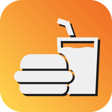 Kişisel ve ticari kullanım için Fast Food Vector Glyph Gradyan Arkaplan Simgesi