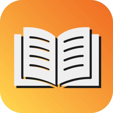 Kişisel ve ticari kullanım için Kitap Vektörü Glyph Gradyan Arkaplan Simgesi