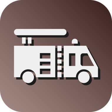 Kişisel ve ticari kullanım için İtfaiye Aracı Vektörü Glyph Gradyan Arkaplan Simgesi