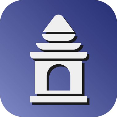 Kişisel ve ticari kullanım için Temple Vector Glyph Gradyan Arkaplan Simgesi