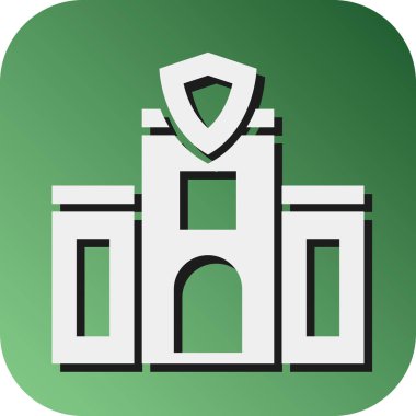 Kişisel ve ticari kullanım için Polis Karakolu Vektörü Glyph Gradyan Arkaplan Simgesi