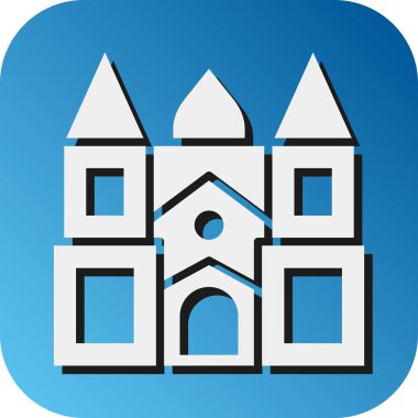 Kişisel ve Ticari Kullanım için Kale Vektörü Glyph Gradyan Arkaplan Simgesi