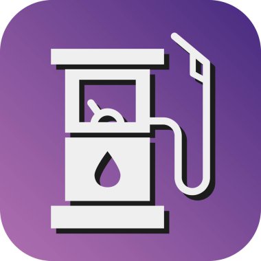 Kişisel ve Ticari Kullanım İçin Benzin İstasyonu Vektörü Glyph Gradyan Arkaplan Simgesi