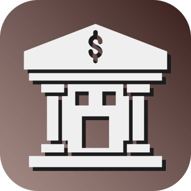 Kişisel ve Ticari Kullanım için Banka Vektörü Glyph Gradyan Arkaplan Simgesi