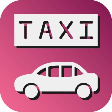 Kişisel ve Ticari Kullanım İçin Taksi Vektörü Glyph Gradyan Arkaplan Simgesi