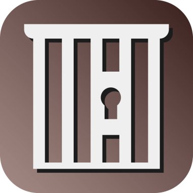 Kişisel ve Ticari Kullanım İçin Hapishane Vektörü Glyph Gradyan Arkaplan Simgesi