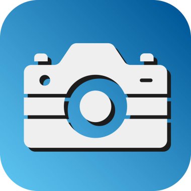 Kişisel ve Ticari Kullanım için Fotoğraf Kamerası Vektörü Glyph Gradyan Arkaplan Simgesi