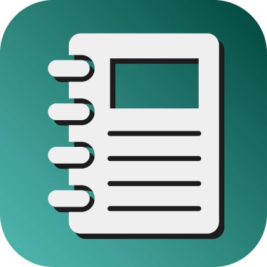 Kişisel ve ticari kullanım için Not Defteri Vektörü Glyph Gradyan Arkaplan Simgesi