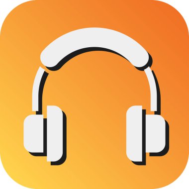 Kişisel ve ticari kullanım için kulaklık Vektörü Glyph Gradyan Arkaplan Simgesi