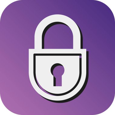 Kişisel ve Ticari Kullanım İçin Asma Kilit Vektörü Gradyan Arkaplan Simgesi