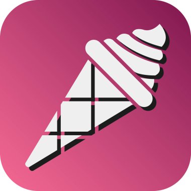 Dondurma Konisi Vektör Gradyan Arkaplan Simgesi Kişisel ve Ticari Kullanım İçin