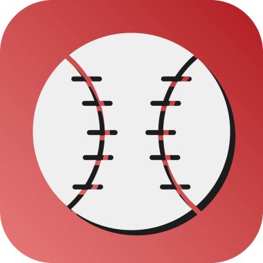 Kişisel ve ticari kullanım için Beyzbol Vektörü Glyph Gradyan Arkaplan Simgesi